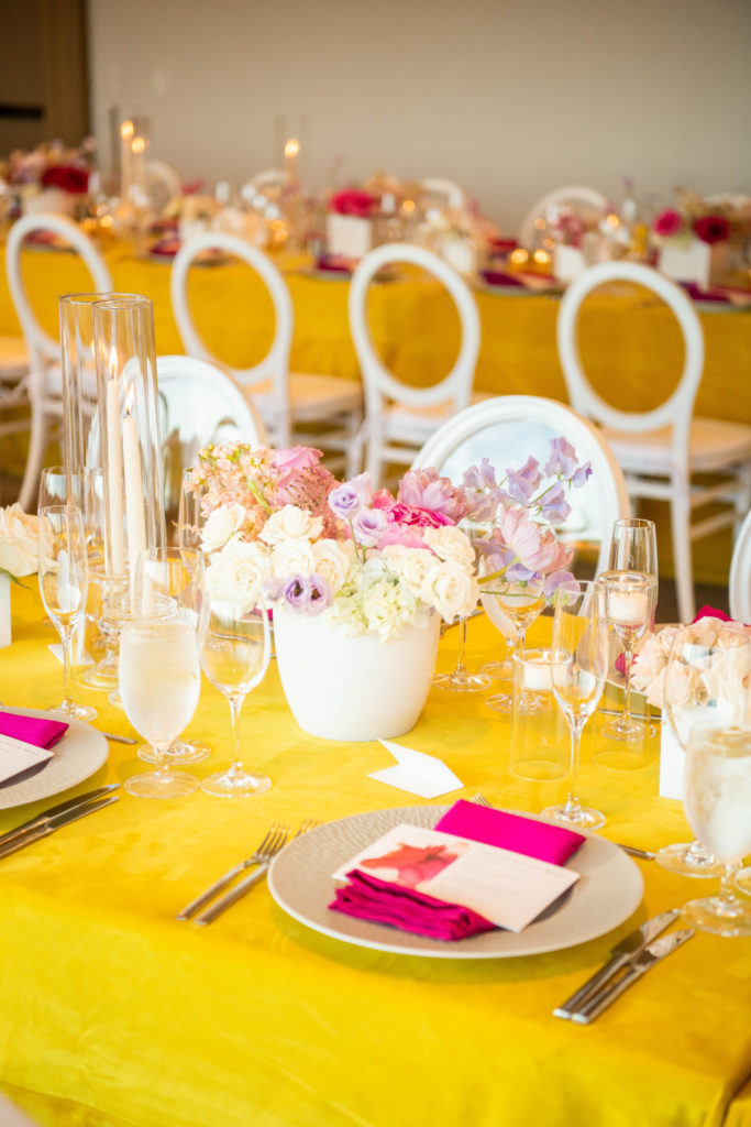 Table decor with flowers at the Intercontinental Hotel Wharf DC venue